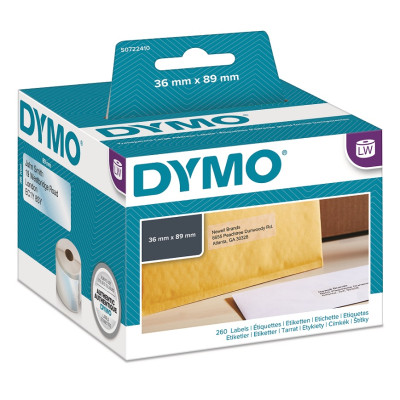 Dymo papírové štítky 89mm x 36mm, průhledné, velké, 260 ks, 99013, S0722410