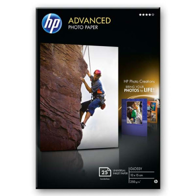 HP Advanced Glossy Photo Paper, foto papír, lesklý, zdokonalený, biela, 10x15cm, 4x6