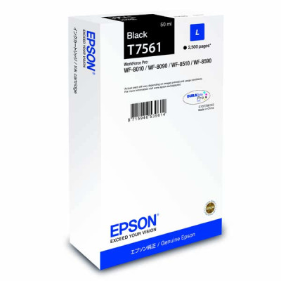 Epson T7561L (C13T756140), originálny atrament, čierny, 50 ml