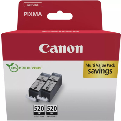 Canon PGI-520Bk (2932B009, 2932B019), originálny atrament, čierny, 2 × 19 ml, 2-pack