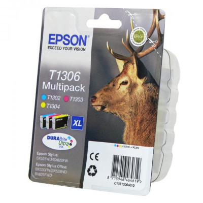 Epson T1306 (C13T13064010), originálny atrament, CMY, 3 × 10,1 ml, 3-pack