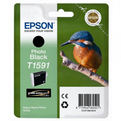 Epson T1591 (C13T15914010), originálny atrament, photo čierny, 17 ml