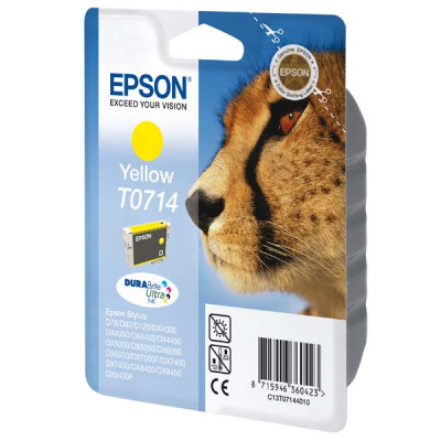 Epson T0714 (C13T07144012), originálny atrament, žltý, 5,5 ml