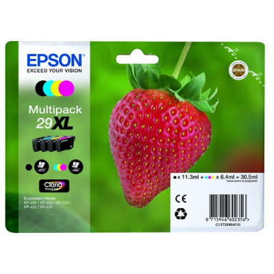 Epson T2996 (C13T29964010, T29XL), originálny atrament, CMYK, 11,3 + 3 ×