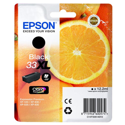 Epson T3351 (C13T33514010, T33XL), originálny atrament, čierny, 12,2 ml