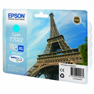 Epson T7022 (C13T70224010), originálny atrament, azúrový