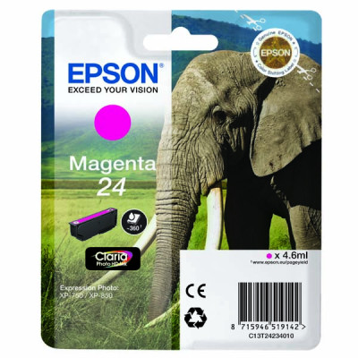 Epson T2423 (C13T24234010), originálny atrament, purpurový, 4,6 ml