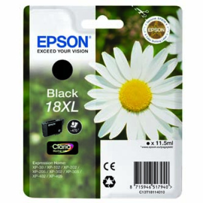 Epson T1811 (C13T18114012, 18XL), originálny atrament, čierny, 11,5 ml