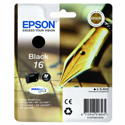 Epson T1621 (C13T16214010), originálny atrament, čierny, 5,4 ml