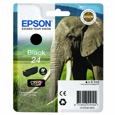 Epson T2421 (C13T24214010), originálny atrament, čierny, 5,1 ml