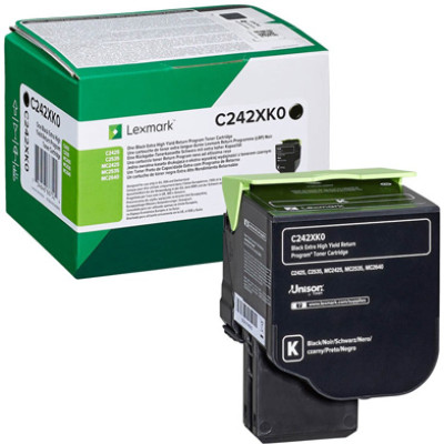 Lexmark C242XK0, originálny toner, čierny, return