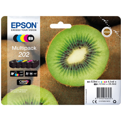 Epson T02E7 (13T02E74010, 202), originálny atrament, CMYK, 1 x 6,9 ml, 4 x 4,1 ml, 5-pack