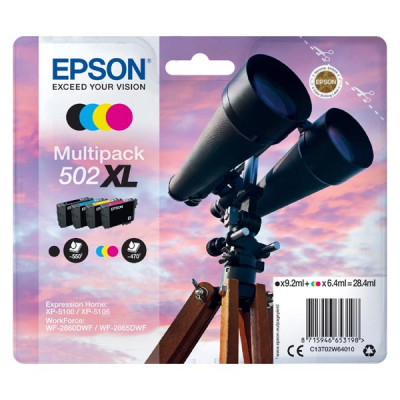 Epson T02W6 (C13T02W64010, 502XL), originálny atrament, CMYK, 3 x 6,4/9,2 ml