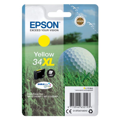 Epson T3474 (C13T34744010), originálny atrament, žltý, 10,8 ml