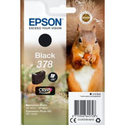 Epson T3781 (C13T37814010), originálny atrament, čierny, 5,5 ml