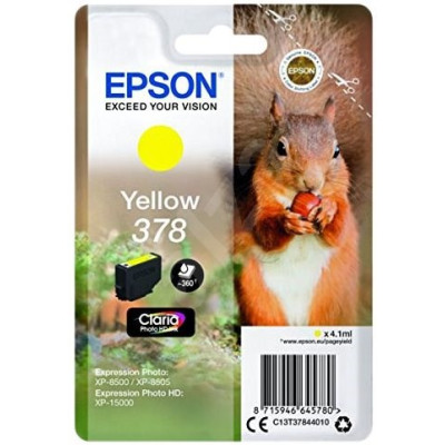 Epson T3784 (C13T37844010), originálny atrament, žltý, 4,1 ml