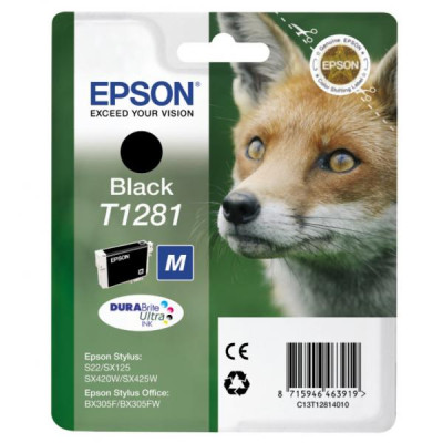 Epson T1281 (C13T12814011), originálny atrament, čierny, 5,9 ml