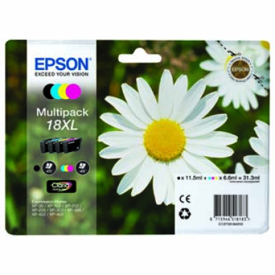 Epson T1816 (C13T18164012, 18XL), originálny atrament, CMYK, 3 × 6,6 + , 4-pack