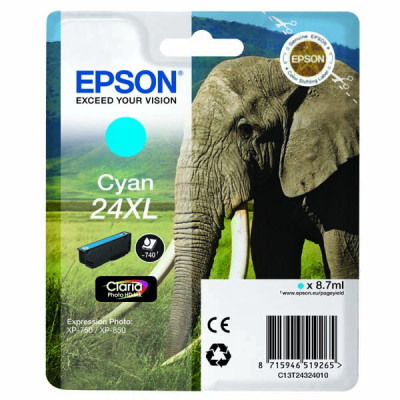 Epson T2432 (C13T24324010), originálny atrament, azúrový, 8,7 ml