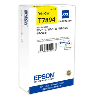 Epson T7894XXL (C13T789440), originálny atrament, žltý, 34 ml