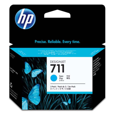 HP CZ134A (711), originálny atrament, azúrový, 3×29 ml, 3-pack