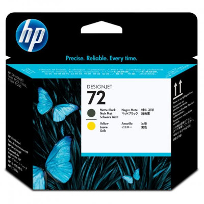 HP C9384A (72), originálna tlačová hlava, matne čierna/žltá