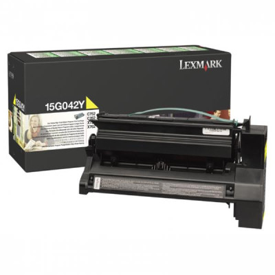 Lexmark 15G042Y, originálny toner, žltý